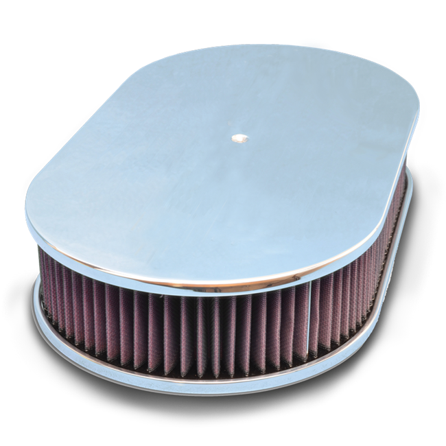 Billet Aluminum Oval Air Cleaner Smooth Standard Carb