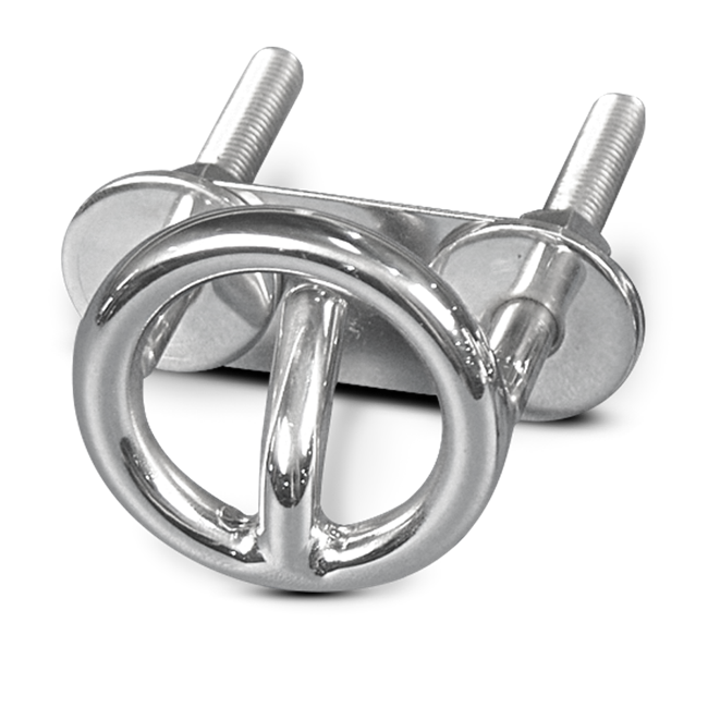Ski Tow Ring Stainless Steel Transom Mount - 2.5" Round