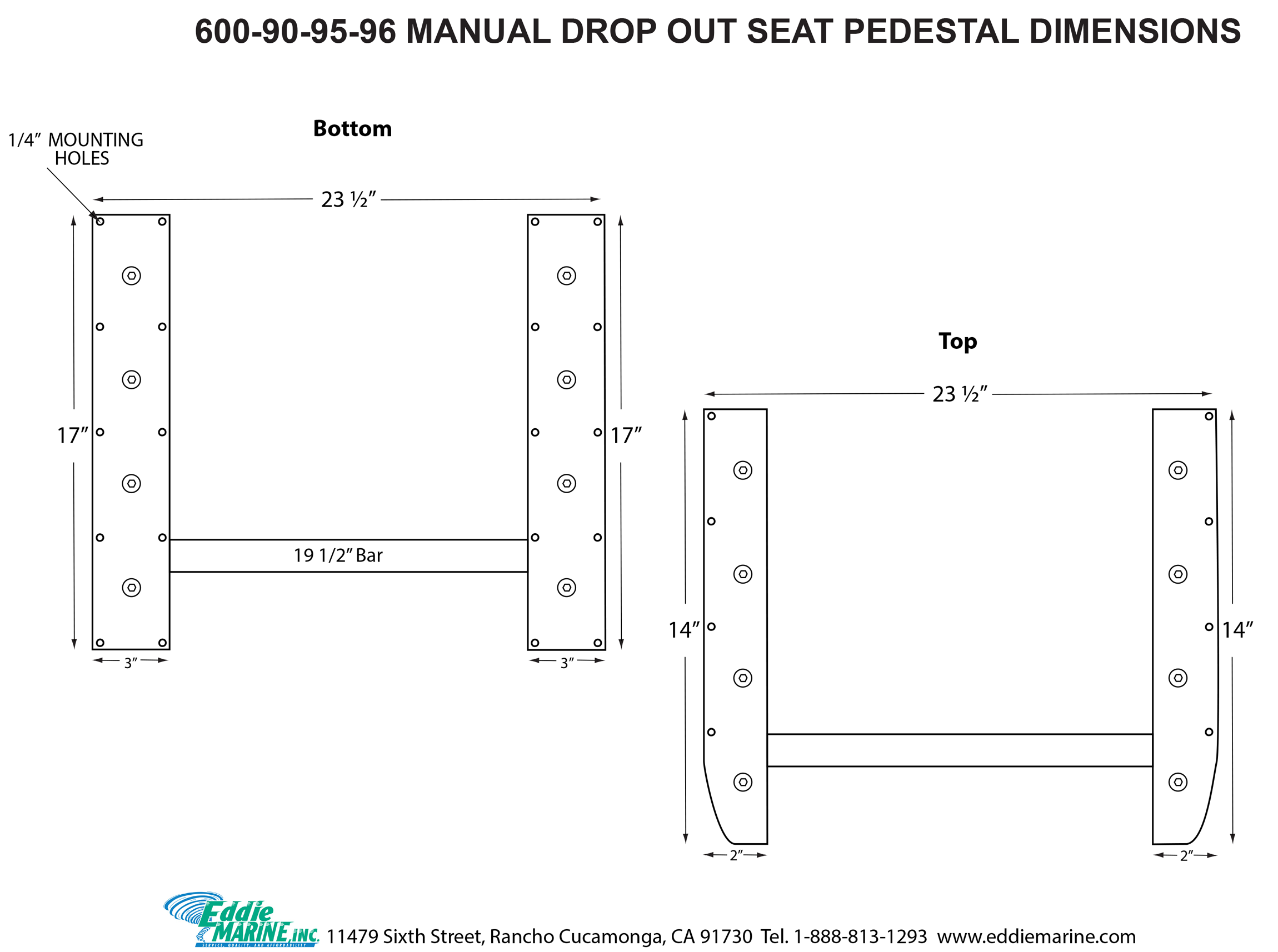 Manual Drop Out Seat Pedestal - 18"-24"