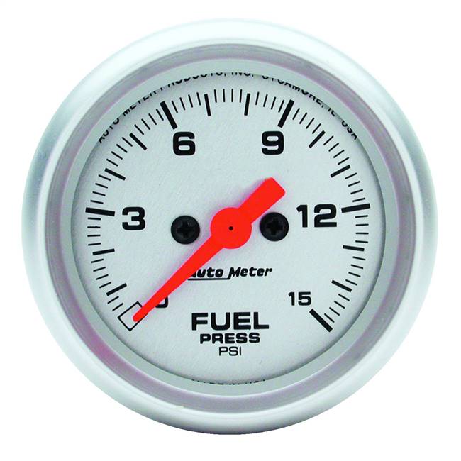 Fuel Pressure 15 PSI 2 - 1 / 16" Silver