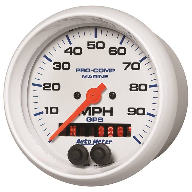 GPS HP Speedometer with Display 100 MPH 3 - 3 / 8" White