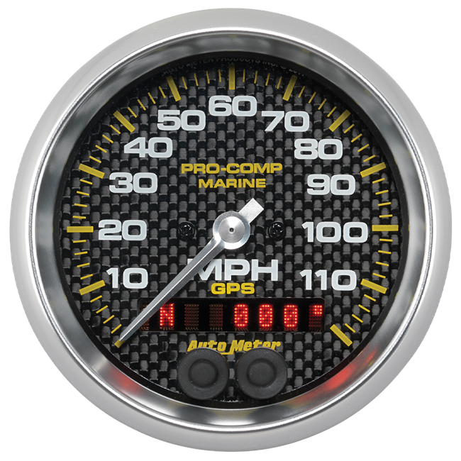 GPS HP Speedometer with Display 120 MPH 3 - 3 / 8" Carbon Fiber