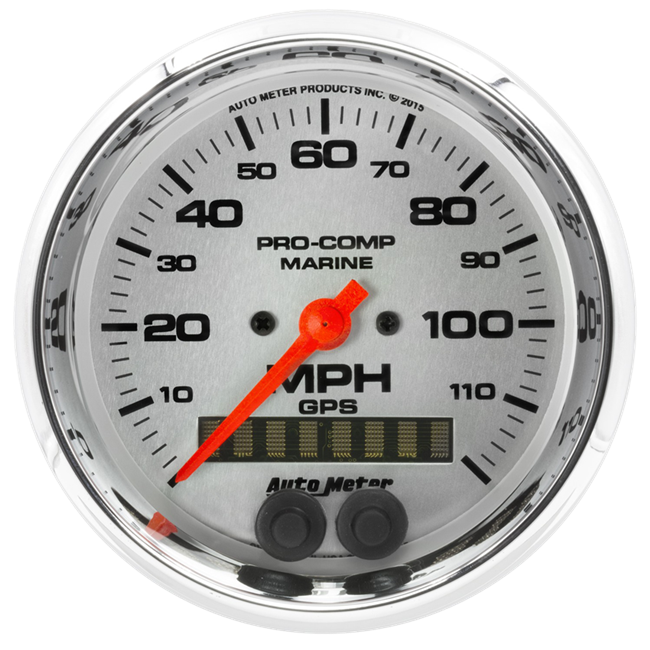 GPS HP Speedometer with Display 120 MPH 3 - 3 / 8" Platinum