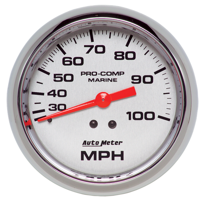 Speedometer 100 MPH 3 - 3 / 8" Platinum