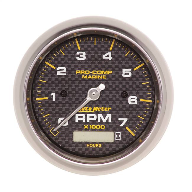 Tachometer 7,000 RPM with Hourmeter 3 - 3/8" Carbon Fiber