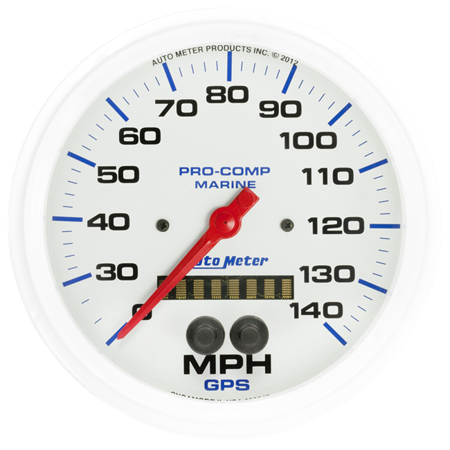 GPS HP Speedometer with Display 140 MPH 5" White