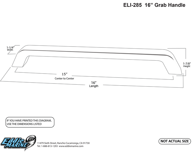 Grab Handle Billet Aluminum Universal Handle Series - 16"