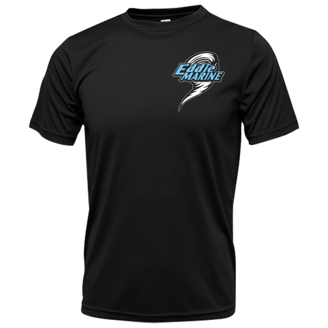 Eddie Marine American Flag - Dri - FIT | Black Tee