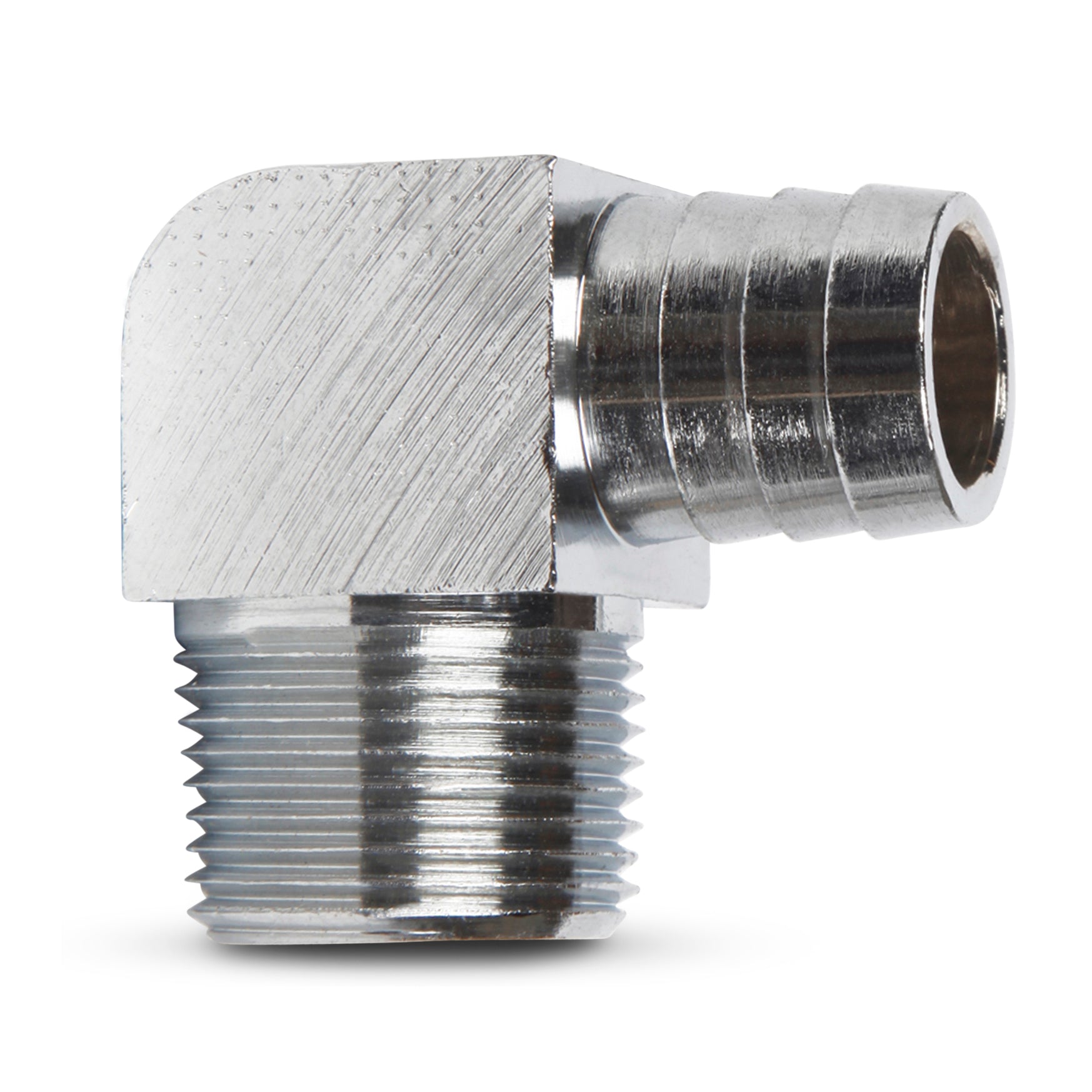 Chrome Brass Fitting 90 Degree 1/2" NPT 3/4" Hose