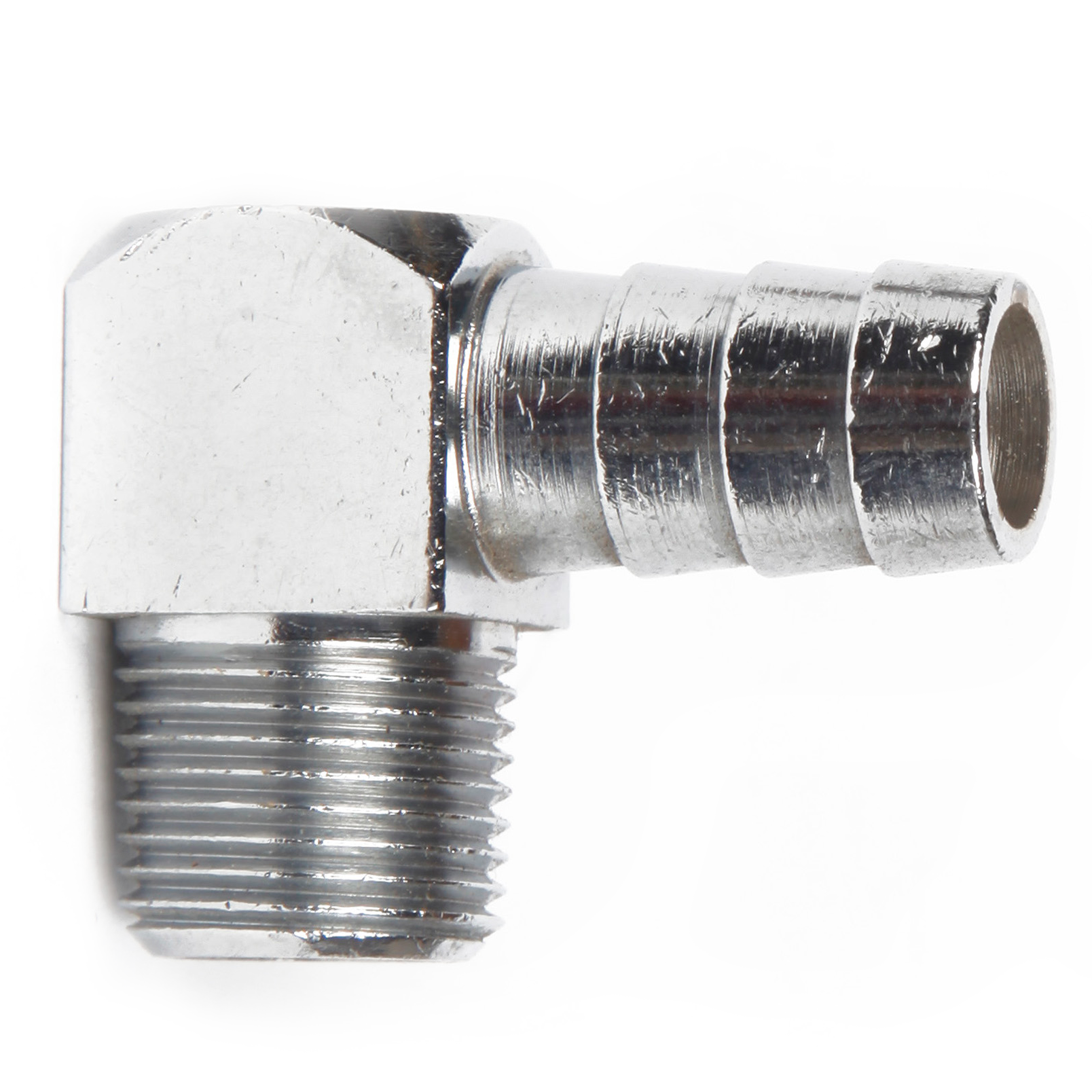 Chrome Brass Fitting 90 Degree 3/8" NPT 1/2" Hose