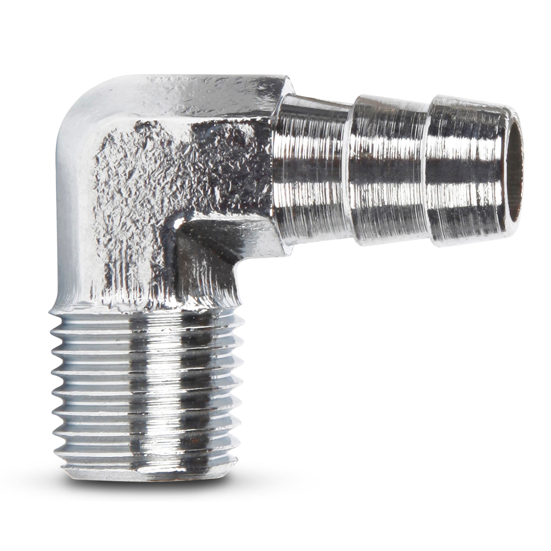 Chrome Brass Fitting 90 Degree 3/8" NPT 3/8" Hose