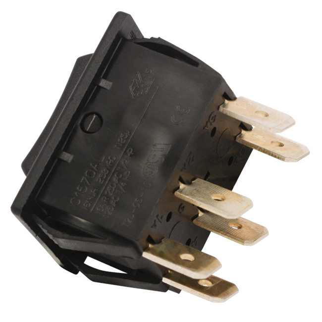Rocker Switch Double Pole, Double Throw On-Off-On