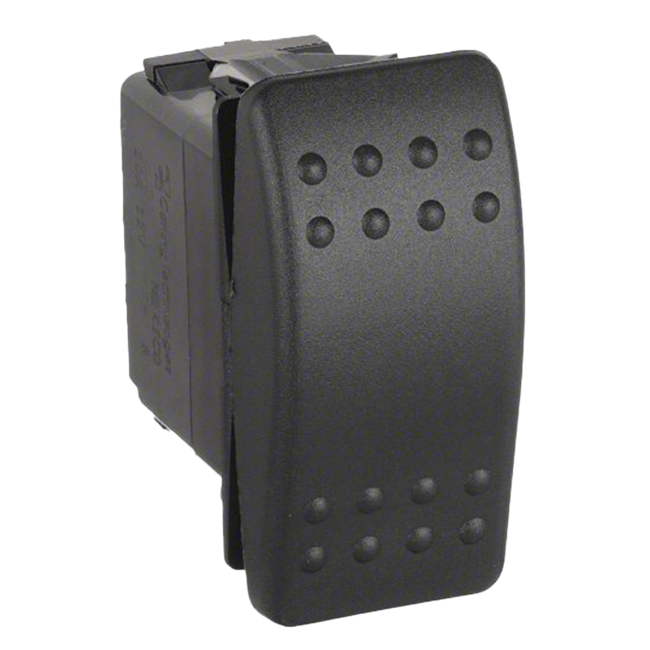 Carling Rocker Switch Single Pole, Double Throw Momentary On-Off Black