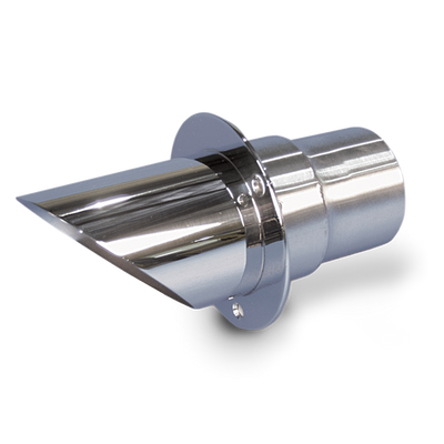 Exhaust Tip Stainless Steel Angle Cut End / Straight Mount Flange 3 - 1 / 2" with Flap