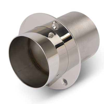 Exhaust Tip Stainless Steel Short Straight Cut End / Straight Mount Flange 4" with Flap