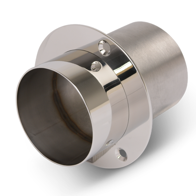 Exhaust Tip Stainless Steel Short Straight Cut End / Straight Mount Flange 4" with Flap