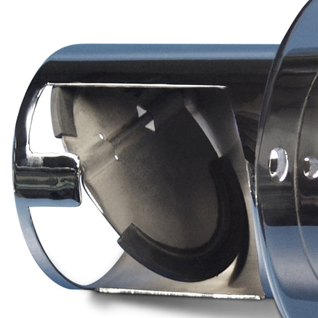Exhaust Tip Stainless Steel Short Straight Cut End / Straight Mount Flange 4" with Flap