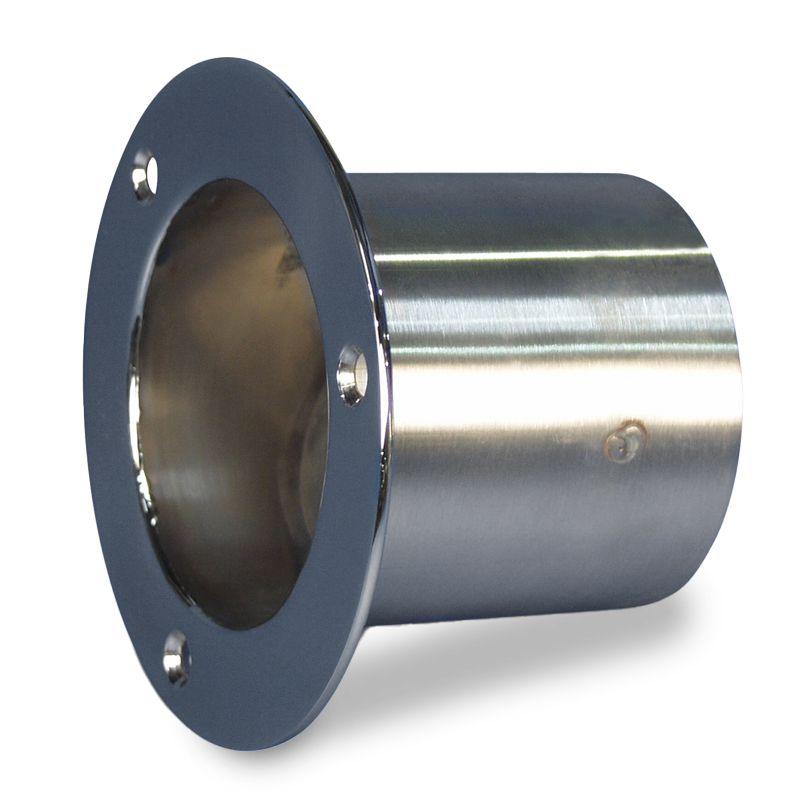Exhaust Tip Stainless Steel Flush Mount / Straight Mount Flange 4" with Flap