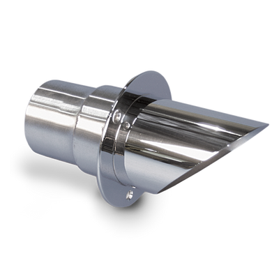 Exhaust Tip Stainless Steel Angle Cut End / Straight Mount Flange 3" with Flap