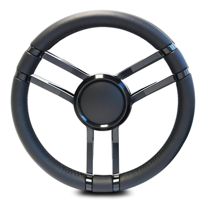 Steering Wheel Corerra Symmetrical Billet Aluminum - Black Anodized Spokes / Black Grip