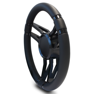 Steering Wheel Corerra Symmetrical Billet Aluminum - Black Anodized Spokes / Black Grip