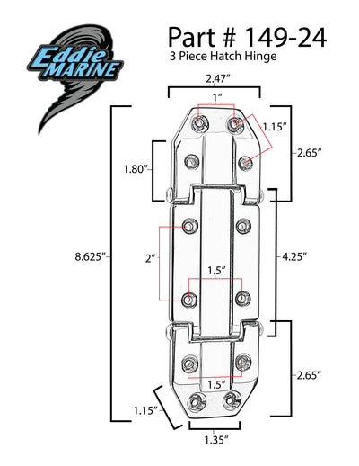 3 Piece Hatch Hinge