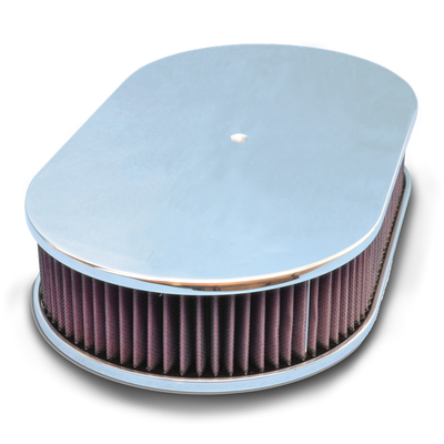 Billet Aluminum Oval Air Cleaner Smooth Standard Carb
