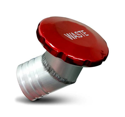 Billet Aluminum Flush Mount Waste Fill Non-Vented 2" Hose with an Angled Base