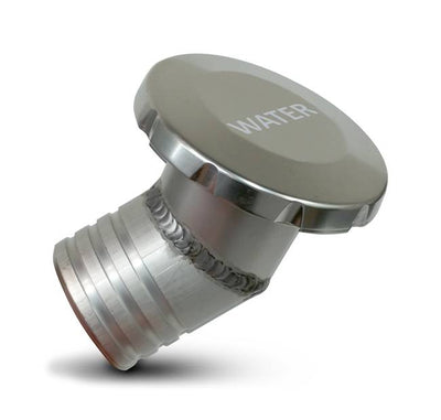 Billet Aluminum Flush Mount Water Fill Non-Vented 2" Hose with an Angled Base