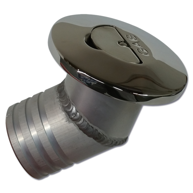 Flip Tab Stainless Steel Gas Fill Vented 2" with An Angled Base