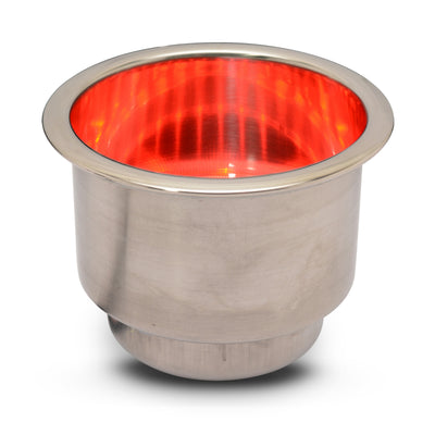 Cup Holders Stainless Steel Red LED Light