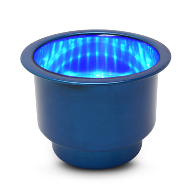 Cup Holders Stainless Steel Blue LED Light