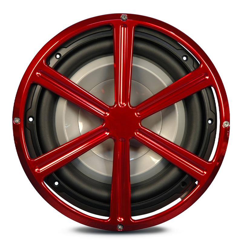 Billet Aluminum 10" Subwoofer Grill Wheel Style