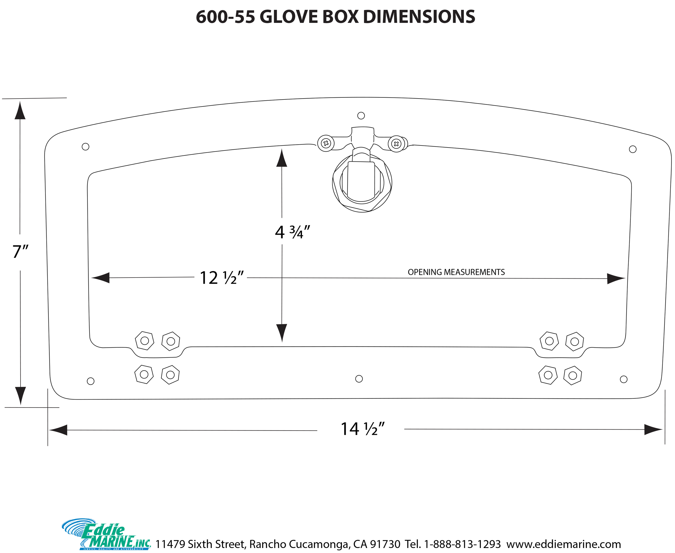 Glove Box (Arched) 14" X 7 1 / 2"
