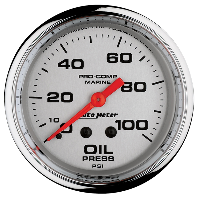 Oil Pressure Mechanical 100 PSI 2 - 5 / 8" Platinum