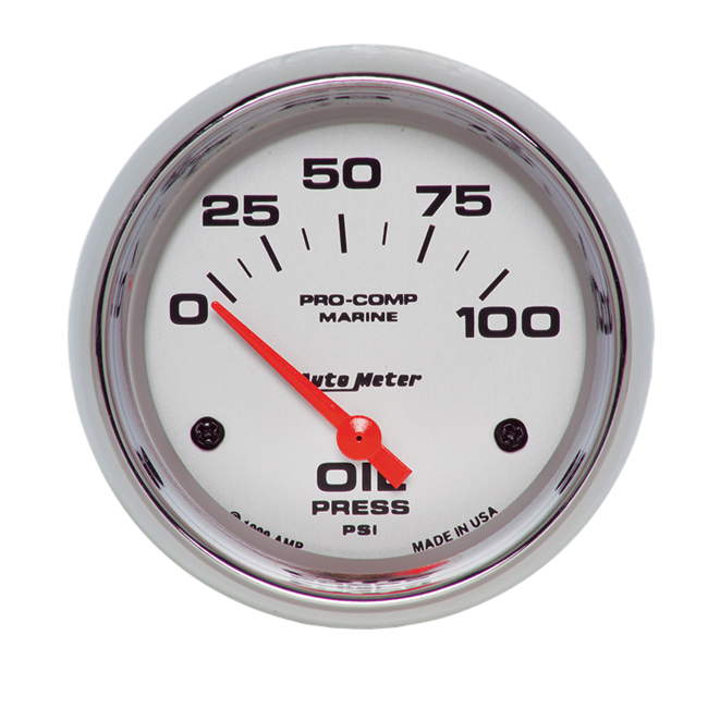 Oil Pressure 100 PSI 2 - 5 / 8" Platinum