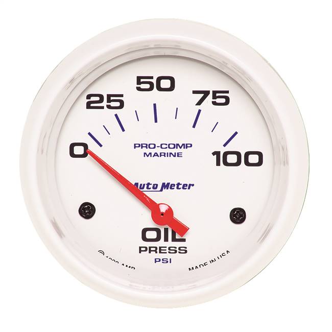 Oil Pressure 100 PSI 2 - 5 / 8" White