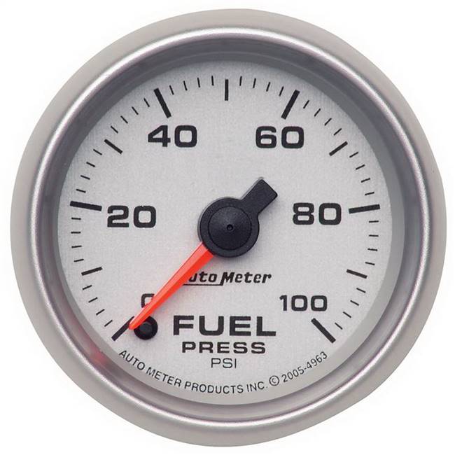 Fuel Pressure 100 PSI 2 - 1 / 16" Silver