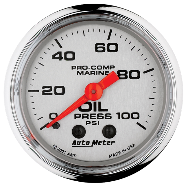 Oil Pressure Mechanical 100 PSI 2 - 1 / 16" Platinum