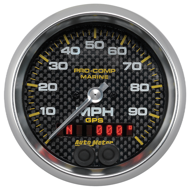 GPS HP Speedometer with Display 100 MPH 3 - 3/8" Carbon Fiber