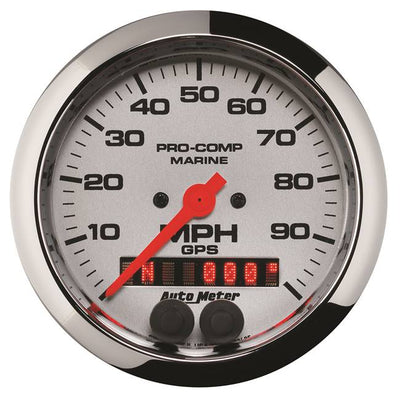 GPS HP Speedometer with Display 100 MPH 3 - 3 / 8" Platinum