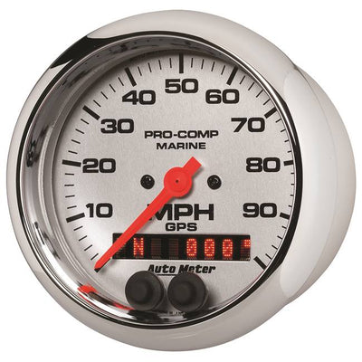 GPS HP Speedometer with Display 100 MPH 3 - 3 / 8" Platinum