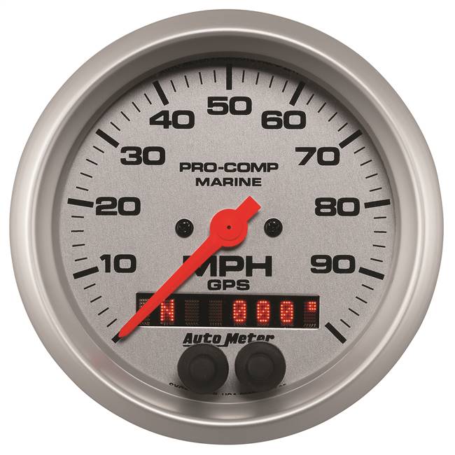 GPS HP Speedometer with Display 100 MPH 3 - 3 / 8" Silver