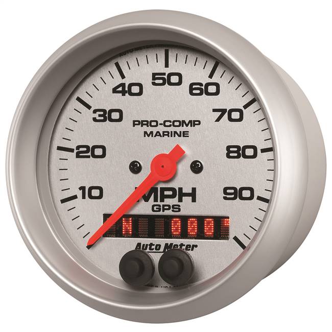 GPS HP Speedometer with Display 100 MPH 3 - 3 / 8" Silver