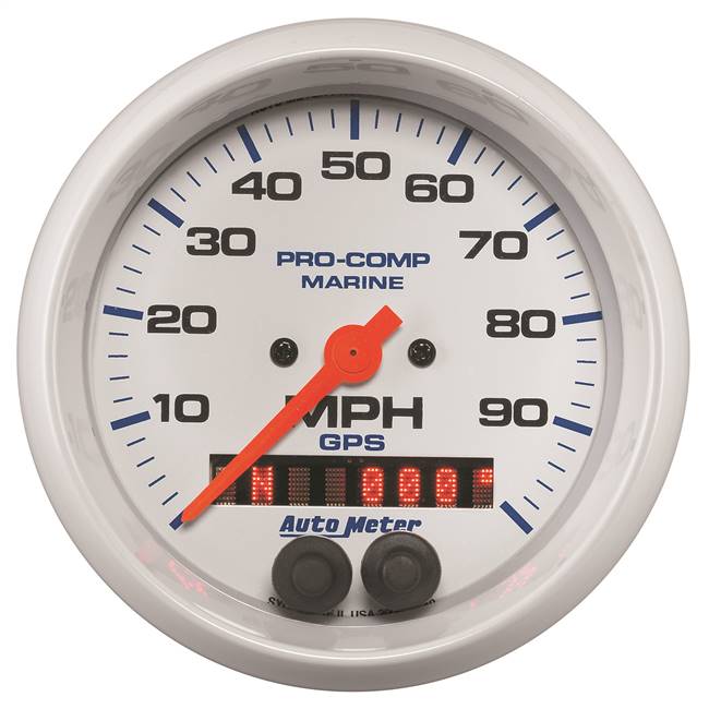 GPS HP Speedometer with Display 100 MPH 3 - 3 / 8" White