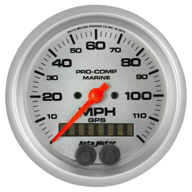 GPS HP Speedometer with Display 120 MPH 3 - 3 / 8" Silver