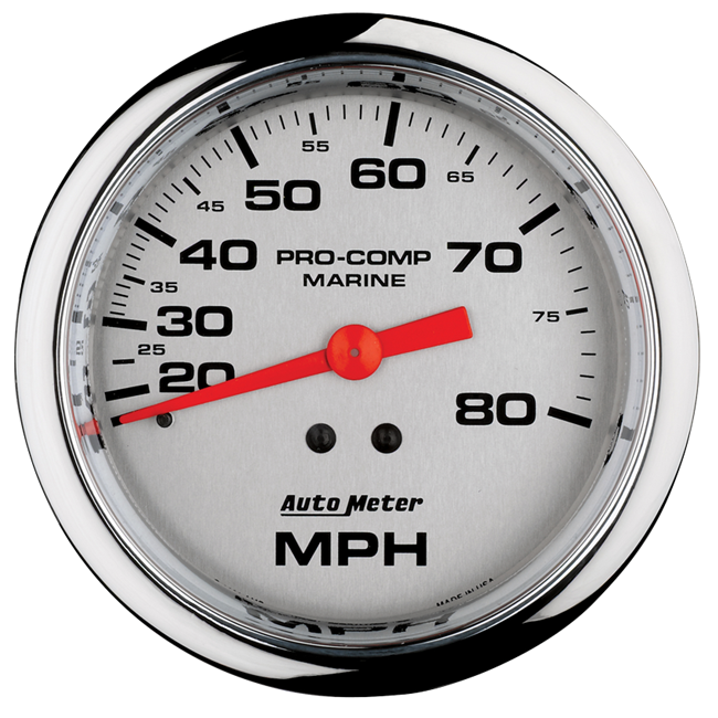 Speedometer 80 MPH 3 - 3 / 8" Platinum