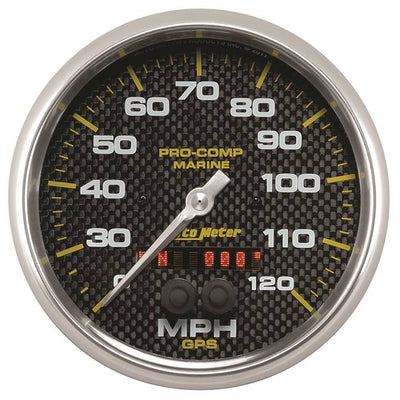 GPS HP Speedometer with Display 120 MPH 5" Carbon Fiber