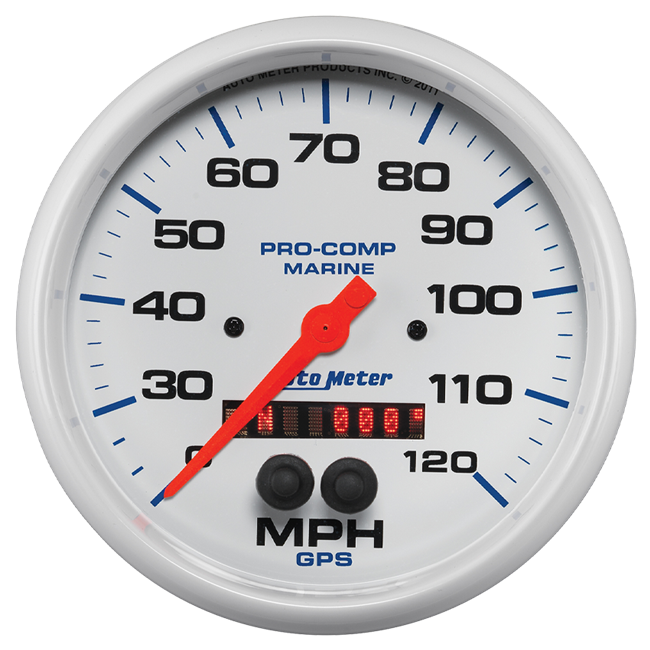 GPS HP Speedometer with Display 120 MPH 5" White