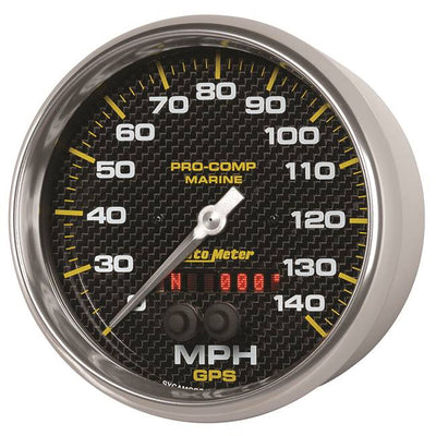 GPS HP Speedometer with Display 140 MPH 5" Carbon Fiber